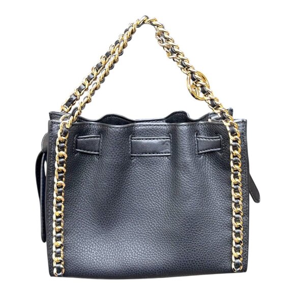 Michael Kors Mina Jet Set Chain Small Black Pebbled Leather Hobo Crossbody Bag - Picture 4 of 11